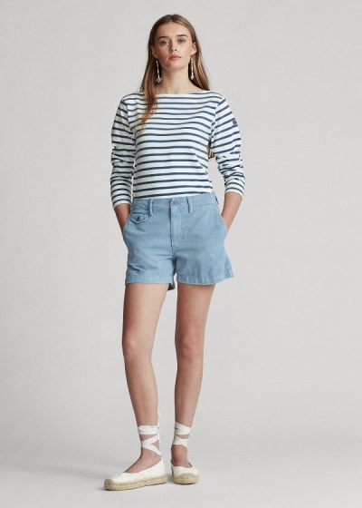 Pantalones Cortos Polo Ralph Lauren Mujer Azules - Cotton - ZLBCK4976